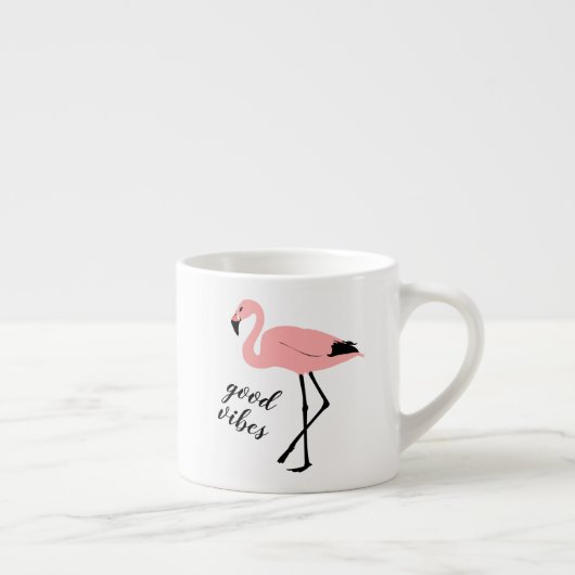 Flamingo Good Vibes Pink Black Espresso Mok (Rechts)
