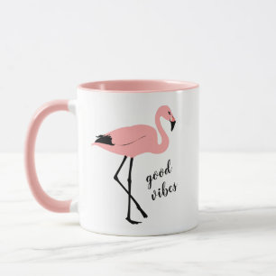 Flamingo Good Vibes Pink Black Mok