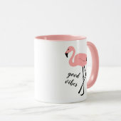 Flamingo Good Vibes Pink Black Mok (Voorkant rechts)