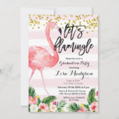 Flamingo Graduation Party nodigt kaart Flamingle u (Voorkant)