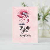 Flamingo Grappig Ontwerp voor feestje Bedankkaart (Staand voorkant)
