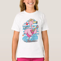 Flamingo Grappig Schattige Meisje