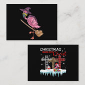 Flamingo | Halloween Flamingo Witch Scary Informatiekaartje (Voorkant / Achterkant)