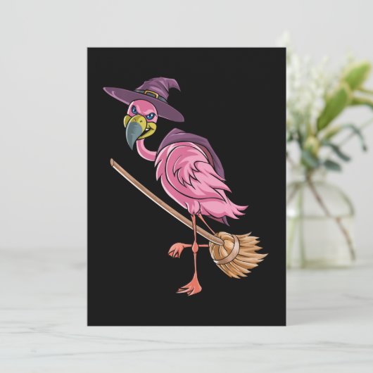 Flamingo | Halloween Flamingo Witch Scary Save The Date (Staand voorkant)