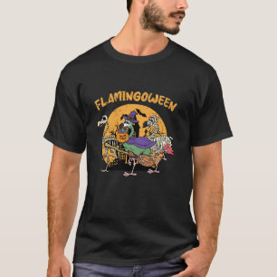 Flamingo Halloween Ontwerp Funny Squad Witch Pumpk T-shirt