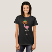 Flamingo Halloween pompoen T-shirt (Voorkant volledig)