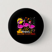 Flamingo Halloween Thanksgiving Christmas Hallowth Ronde Button 5,7 Cm (Voorkant)
