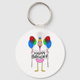 Flamingo Happy Birthday-ballonnen Sleutelhanger