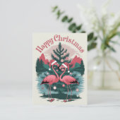 Flamingo Happy Christmas Briefkaart (Staand voorkant)