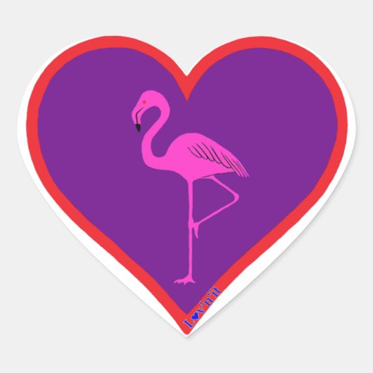 flamingo hart sticker (Voorkant)
