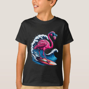 Flamingo Hawaïaanse Surfstrand Zomer Golf T-shirt