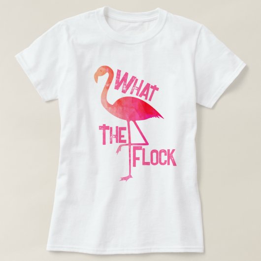Flamingo heet roze geometrisch wat de kudde retro t-shirt (Design voorkant)