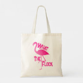 Flamingo heet roze geometrisch wat de kudde tote bag (Achterkant)