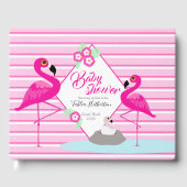 Flamingo heet roze grafisch baby shower gastenboek (Voorkant)