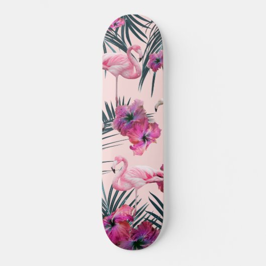 Flamingo Hibiscus Oerwoud Siesta #2 #tropical Skateboard (Voorkant)
