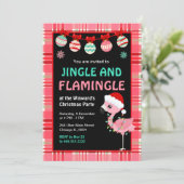Flamingo Holiday Christmas Party Kaart (Staand voorkant)