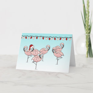 Flamingo Holiday Party Feestdagen Kaart