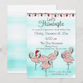 Flamingo Holiday Party Kaart (Voorkant / Achterkant)