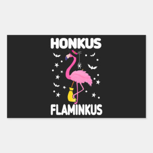 Flamingo   Honkus Flaminkus Halloween Flamingoo Rechthoekige Sticker
