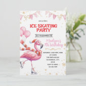 Flamingo Ice Skating invitation (Debout devant)