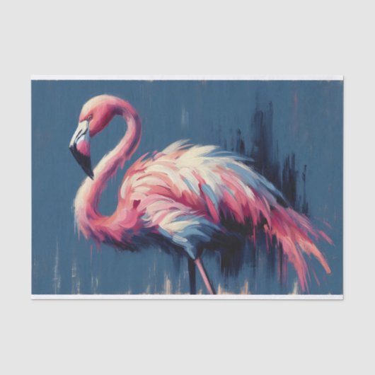 Flamingo Impressionisme Schilderen Decoupage Tissuepapier (Voorkant)