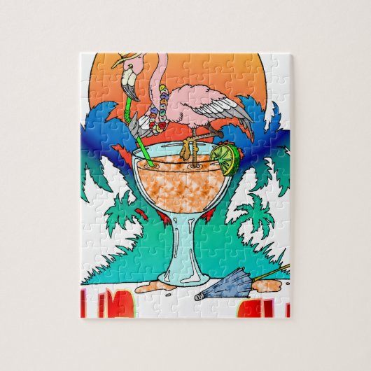 Flamingo in de zon legpuzzel (Verticaal)