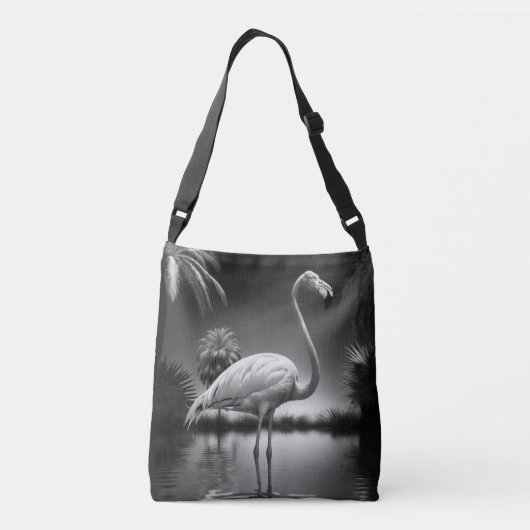 Flamingo in een pool crossbody tas (Achterkant)