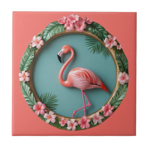 Flamingo in Evenwicht Tegeltje