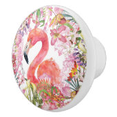 Flamingo in het Bloem Oerwoud - het Patroon van de Keramische Knop (Rechts)