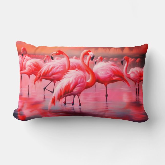 Flamingo in het meer Sierkussen Kussen (Voorkant)