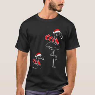 Flamingo in Kerstmis in Santa Hat T-shirt