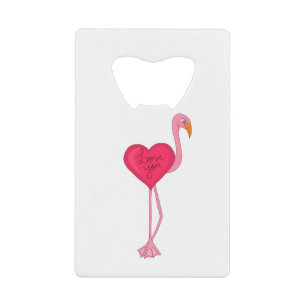 Flamingo in Love Kredietkaart Flessenopener