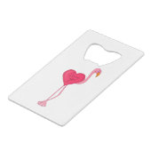 Flamingo in Love Kredietkaart Flessenopener (Achterkant Gekanteld)
