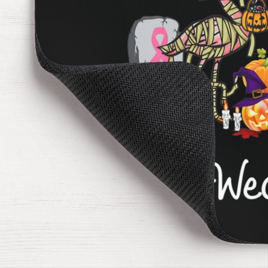 Flamingo In oktober Draag we roze borstkankerhal Muismat (Hoek)