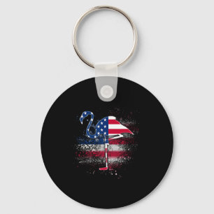 Flamingo Independence Patriottische Amerikaanse vl Sleutelhanger