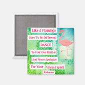 Flamingo Inspirerend Quote Magnet Magneet (Voorkant / Achterkant)