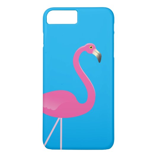 Flamingo iPhone 7 plus Hoesje blauw (Achterkant)