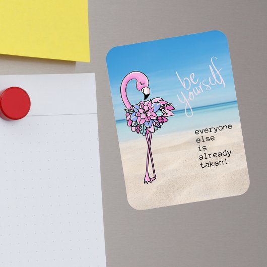 Flamingo is uw eigen Inspirerend prijsopgave Magneet