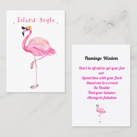 Flamingo Island stijl Visitekaartje (Voorkant / Achterkant)