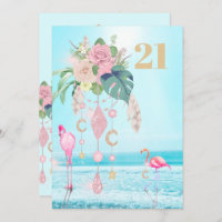 Flamingo Jewel Beach Floral 21e verjaardag