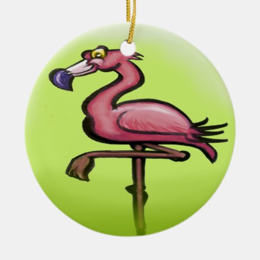 Flamingo Keramisch Ornament (Voorkant)