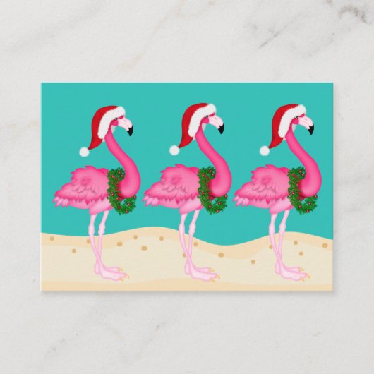 Flamingo Kerst Behuizing Kaart / Label (Voorkant)