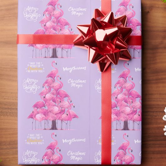 Flamingo kerst cadeaupapier