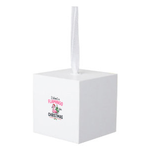 Flamingo Kerst Citaat Vector Kubus Ornament