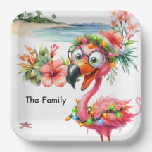Flamingo kerst in juli op het strand