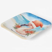 Flamingo Kerst in juli waterverf Papieren Bordje (Gebogen)