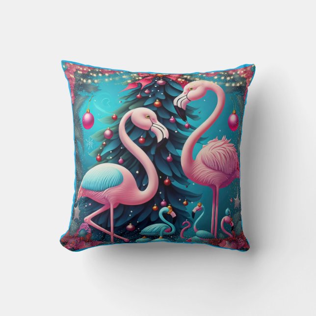 Flamingo Kerst Sierkussen (Voorkant)
