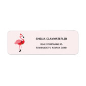 Flamingo kerst-terugkeeradres etiket (Voorkant)
