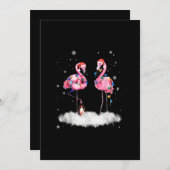 Flamingo Kerstboom Kerstman Hoed Licht Feestdagenkaart (Voorkant / Achterkant)