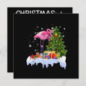 Flamingo Kerstboom Lichtjes Kaart (Voorkant / Achterkant)